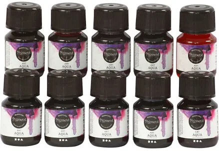 Nestemäinen vesiväri, laj. värit, 30 ml/10 kpl.