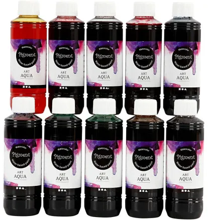 Nestemäinen vesiväri, laj. värit, 250 ml/10 kpl.