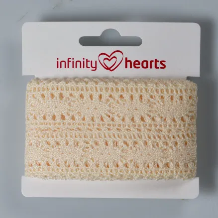 Infinity Hearts Pitsibändi Polyesteri 25mm 2 Ecru - 5m